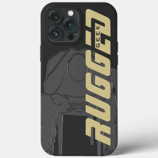 Funda Para iPhone 13 Pro Max grises Rugged Geek | Hombre Con Cabeza | Hombre pe