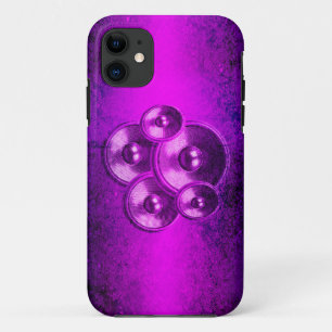 Funda Para iPhone 11 Gritar altavoces de música en una pared violeta