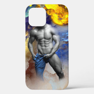Funda Para iPhone 12 Pro Grito de la figura física muscular en escala de gr