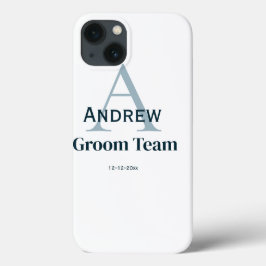 Funda Para iPhone 13 groomsmen de equipo simple y personalizado en mono