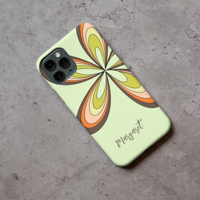 Funda De Case-Mate Para iPhone Groovy 60's 70s Hippie Flor Lime Retro Nombre de m (Subido por el creador)