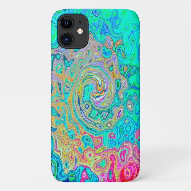 Funda De Case-Mate Para iPhone Groovy Abstract Retro Arcoiris Liquido Swirl (Reverso)
