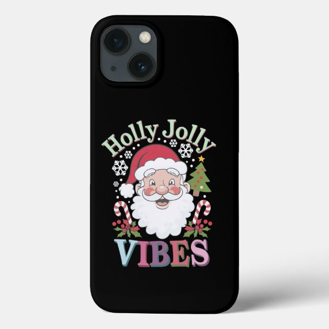 Funda De Case-Mate Para iPhone Groovy Cute Santa Claus Holly Jolly Vibes Xmas (Reverso)