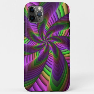 Funda Para iPhone 11 Pro Max Groovy Energetic Colorful Neon Fractal