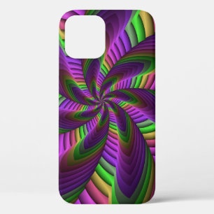 Funda Para iPhone 12 Pro Groovy Energetic Colorful Neon Fractal