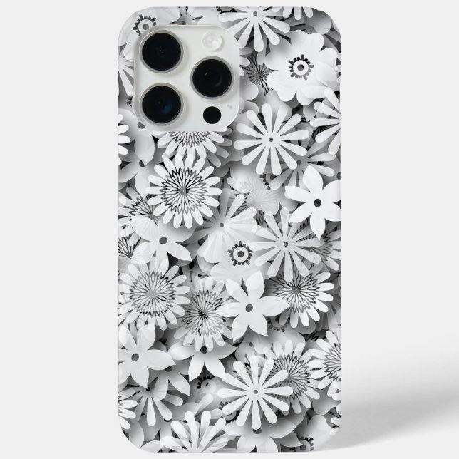 Funda De Case-Mate Para iPhone Groovy Flowers Garden Monocrome (Reverso )