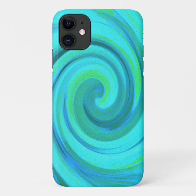 Funda De Case-Mate Para iPhone Groovy Guay Resumen Aqua Liquid Art Swirl (Reverso)