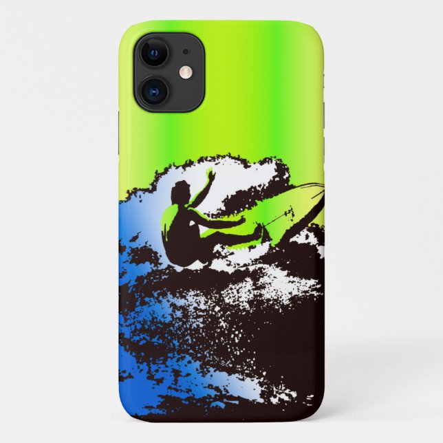 Funda De Case-Mate Para iPhone Groovy Hawaiian Surfer 1960 Retro - Lime (Reverso)