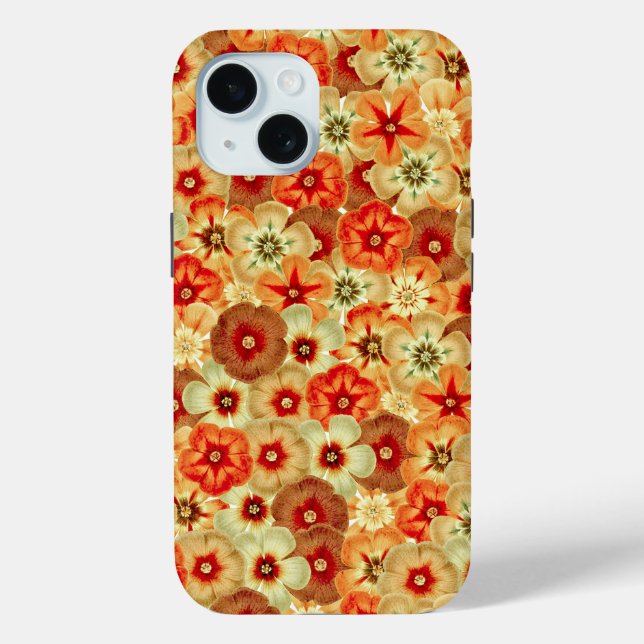 Funda De Case-Mate Para iPhone Groovy Naranja Hippie FlowPattern (Reverso )