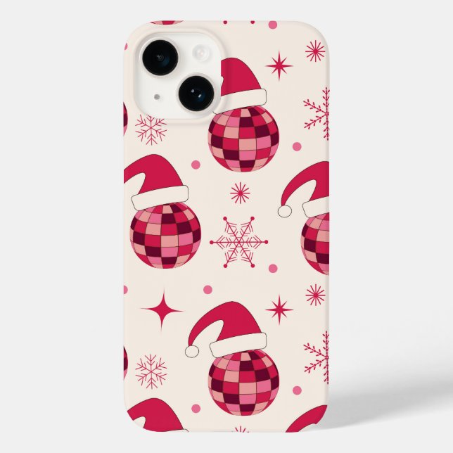 Funda De Case-Mate Para iPhone Groovy Navidades Santa Disco Patrón de bolas (Reverso )