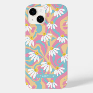 Funda Para iPhone 14 De Case-Mate Groovy Psychedelic Daisy Flower Nombre personaliza