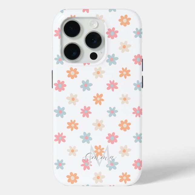 Funda De Case-Mate Para iPhone Groovy Retro Daisy Flores Boho Floral (Reverso )
