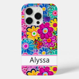 Funda Para iPhone 15 Pro Groovy Retro Floral Personalized