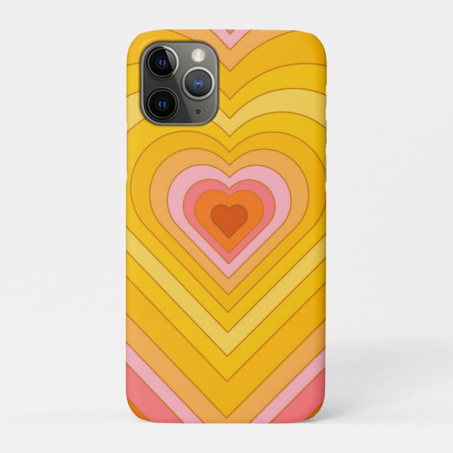 Funda De Case-Mate Para iPhone Groovy Retro Layered Heart (Reverso)