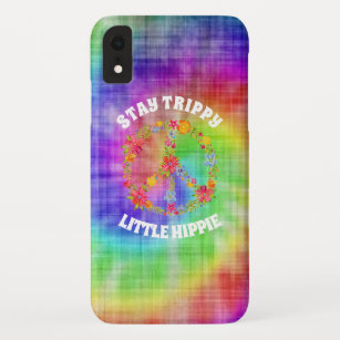 Funda Para iPhone XR Groovy Tie Dye Pattern   Signo de paz hippie