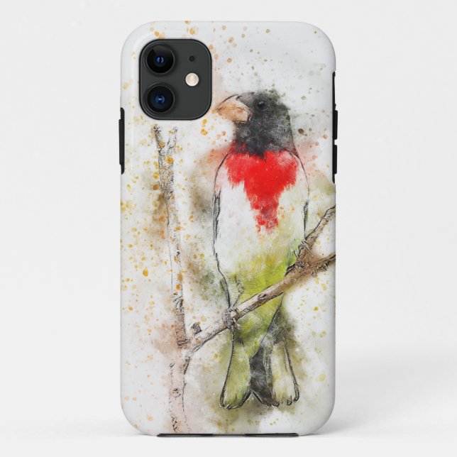 Funda De Case-Mate Para iPhone Grosbeak con pecho Rosa (Pheucticus ludovicianus) (Reverso)