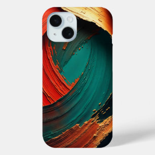 Funda Para iPhone 15 Grueso óleo impasto pintado abstracto