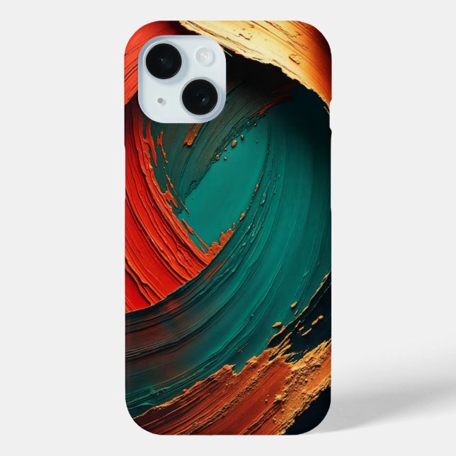 Funda De Case-Mate Para iPhone Grueso óleo impasto pintado abstracto (Reverso )