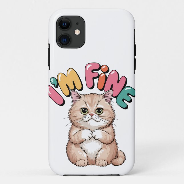 Funda De Case-Mate Para iPhone Grumpy Cat "I'm Fine" Funny Cartoon Shirt (Reverso)