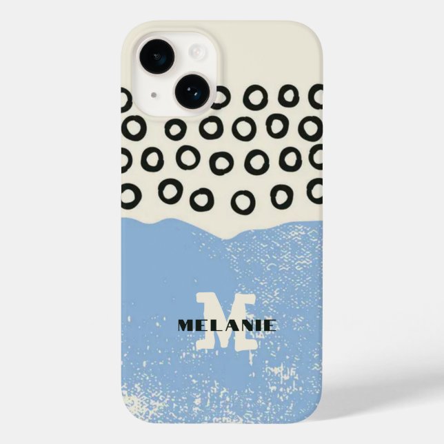 Funda De Case-Mate Para iPhone Grunge aesthetic abstract minimal Monogram (Reverso )