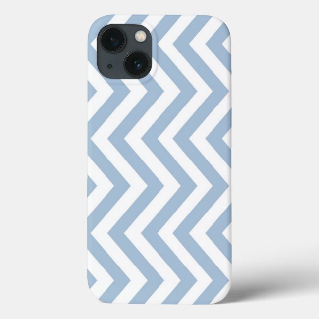 Funda De Case-Mate Para iPhone Grunge azul claro chevron texturizado (Reverso)