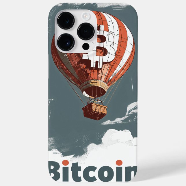 Funda De Case-Mate Para iPhone Grunge Bitcoin hot air balloon Blockchain design (Reverso)
