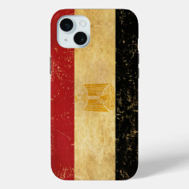 Funda Para iPhone 15 Mini Grunge de cosecha de la bandera de Egipto