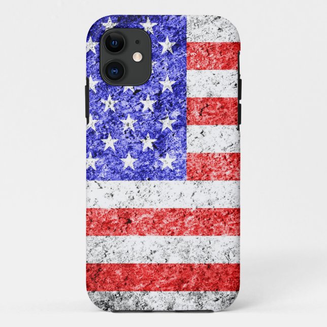 Funda De Case-Mate Para iPhone Grunge de la bandera estadounidense (Reverso)