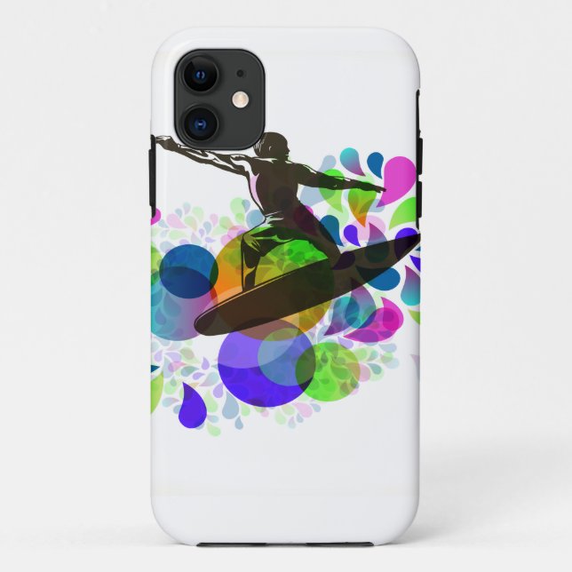 Funda De Case-Mate Para iPhone Grunge de surfer PixDezines (Reverso)