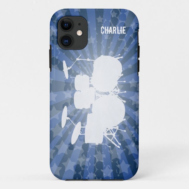 Funda De Case-Mate Para iPhone Grunge Drums Blue Burst (Reverso)