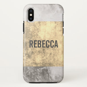 Funda Para iPhone X grunge mármol dorado