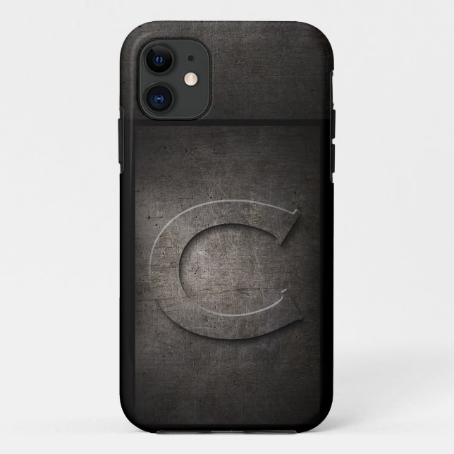 Funda De Case-Mate Para iPhone Grunge Metalizado estuche para teléfono con monogr (Reverso)