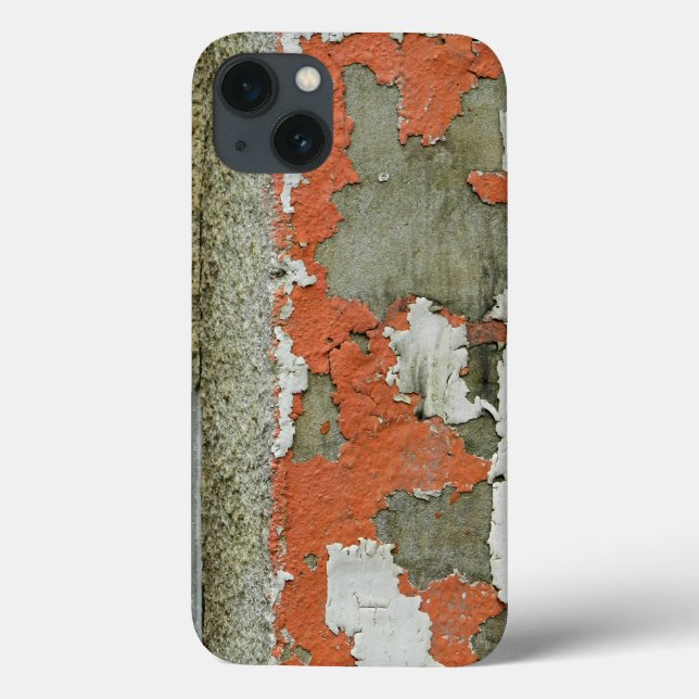 Funda De Case-Mate Para iPhone Grunge pintura de naranja descascarada en la pared (Reverso)