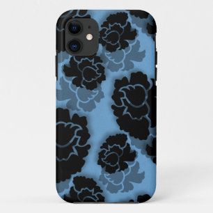 Funda Para iPhone 11 Grungy Floral Decadence BT iPhone 5 Funda, Azul