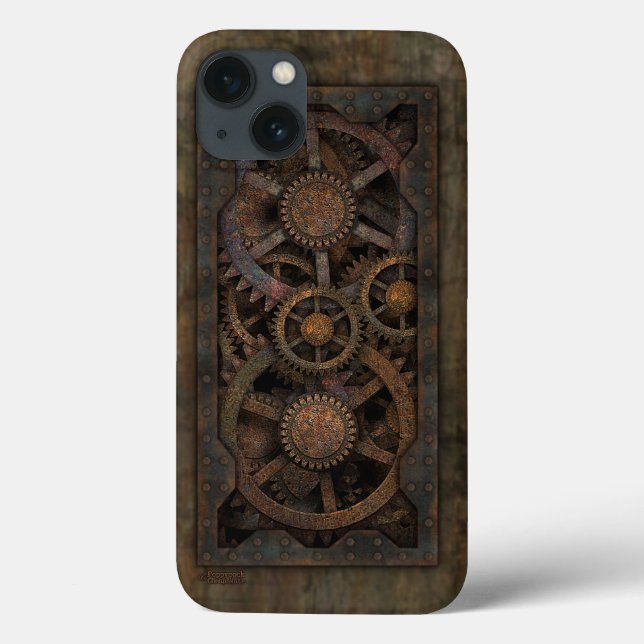 Funda De Case-Mate Para iPhone Grungy Industrial Steampunk Machine (Reverso)