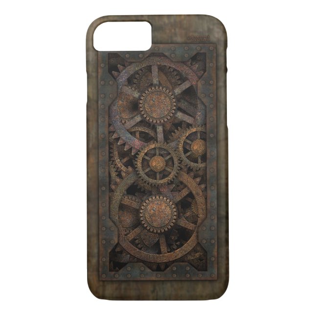 Funda De Case-Mate Para iPhone Grungy Industrial Steampunk Machine (Reverso)