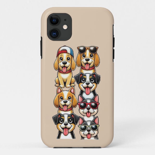 Funda De Case-Mate Para iPhone Grupo de Cachorros (Reverso)