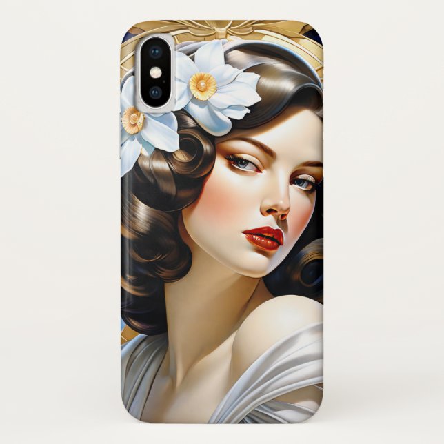 Funda De Case-Mate Para iPhone Grupo Flavia Art Nouveau Estilo Mucha (Reverso)