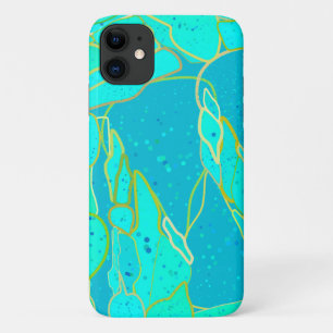 Funda Para iPhone 11 "Gruta marina" abstracto - turquesa, azul, dorado
