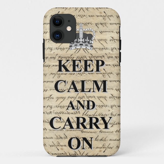 Funda De Case-Mate Para iPhone Guarde la calma y continúe (Reverso)