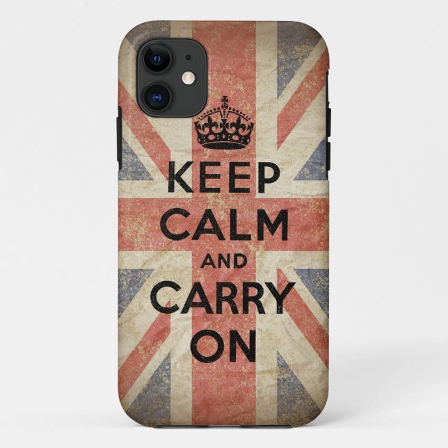 Funda De Case-Mate Para iPhone Guarde la calma y continúe con la bandera (Reverso)