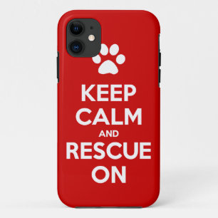 Funda Para iPhone 11 Guarde la calma y el rescate en el rescate animal