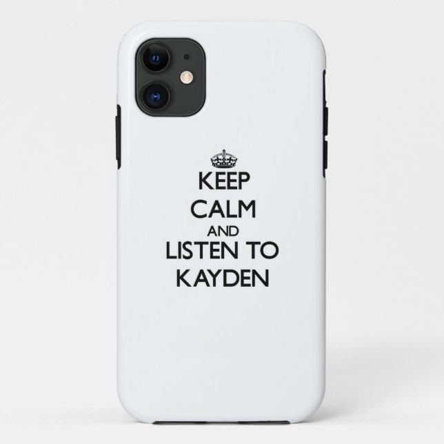 Funda De Case-Mate Para iPhone Guarde la calma y escuche Kayden (Reverso)