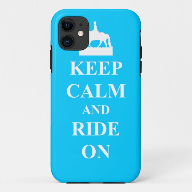 Funda De Case-Mate Para iPhone Guarde la calma y monte en (azul claro) (Reverso)
