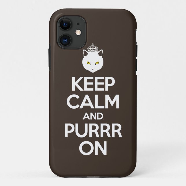 Funda De Case-Mate Para iPhone Guarde la calma y Purrr encendido (Reverso)