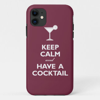 Funda Para iPhone 11 Guarde la calma y tenga un cóctel (el merlot)
