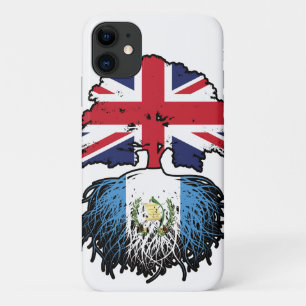 Funda Para iPhone 11 Guatemala Bandera de raíces de árbol británico gua