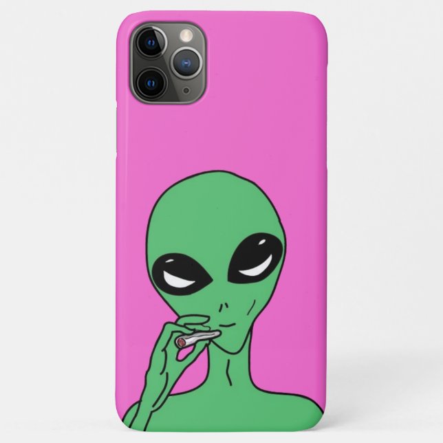 Funda De Case-Mate Para iPhone Guay Alien , Funny Ufo , Fumando Alien (Reverso)