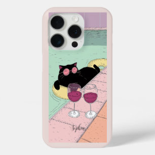 Funda Para iPhone 15 Pro Guay Cat by the Pool iPhone / iPad case