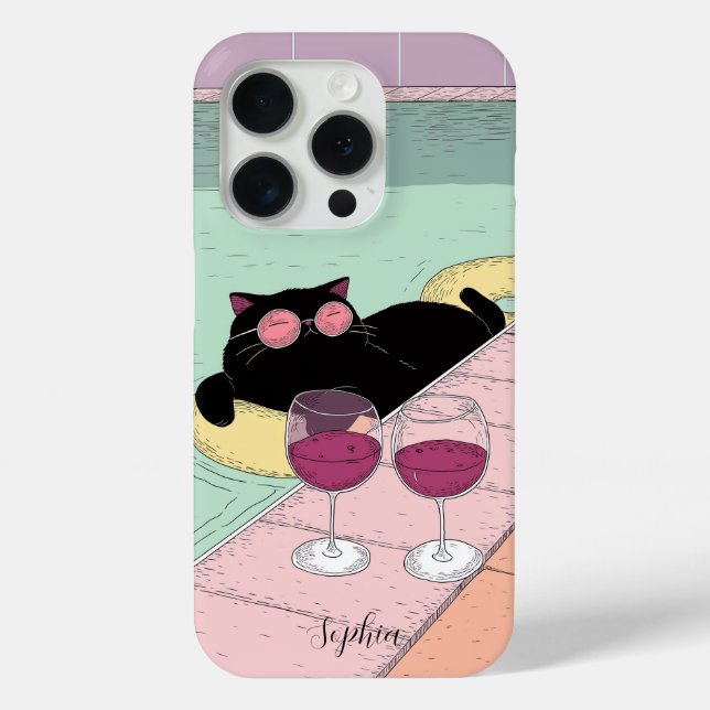 Funda De Case-Mate Para iPhone Guay Cat by the Pool iPhone / iPad case (Reverso )